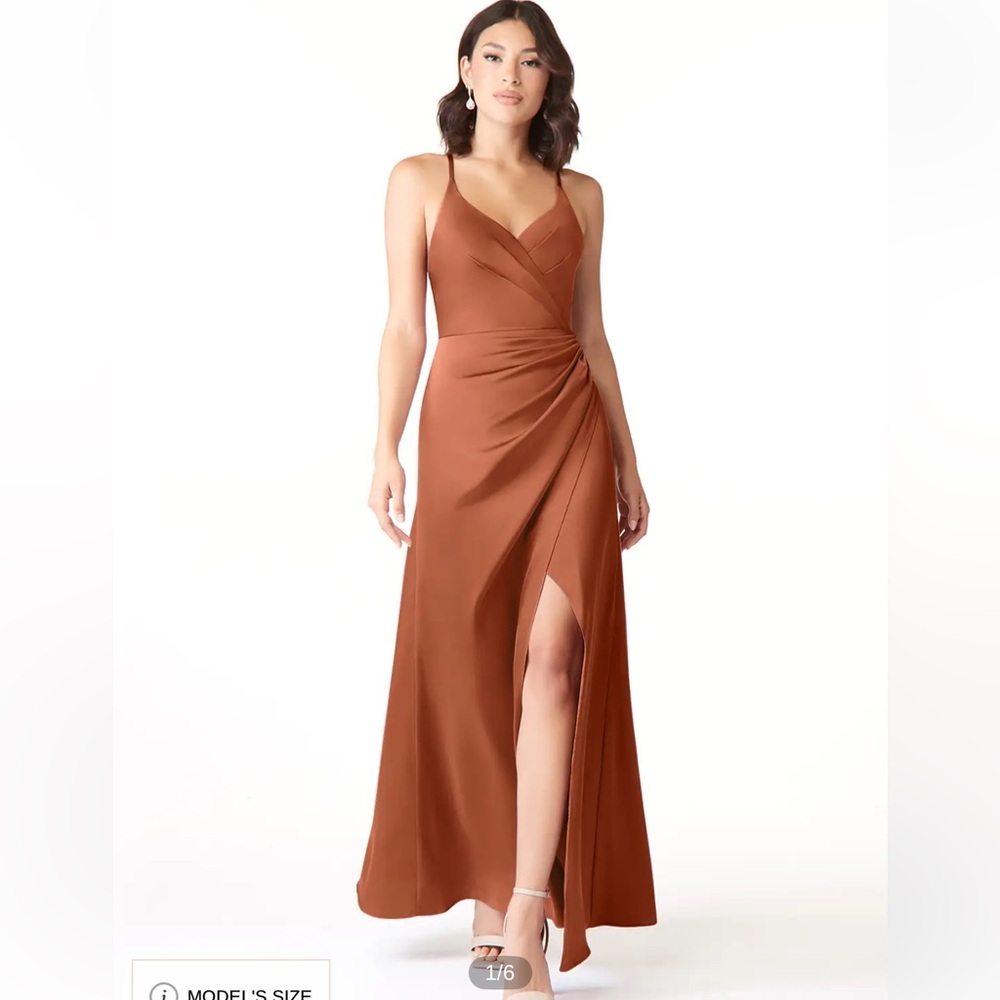 NWT Azazie Geanna Bridesmaid Dress in Cedar Rose size 10